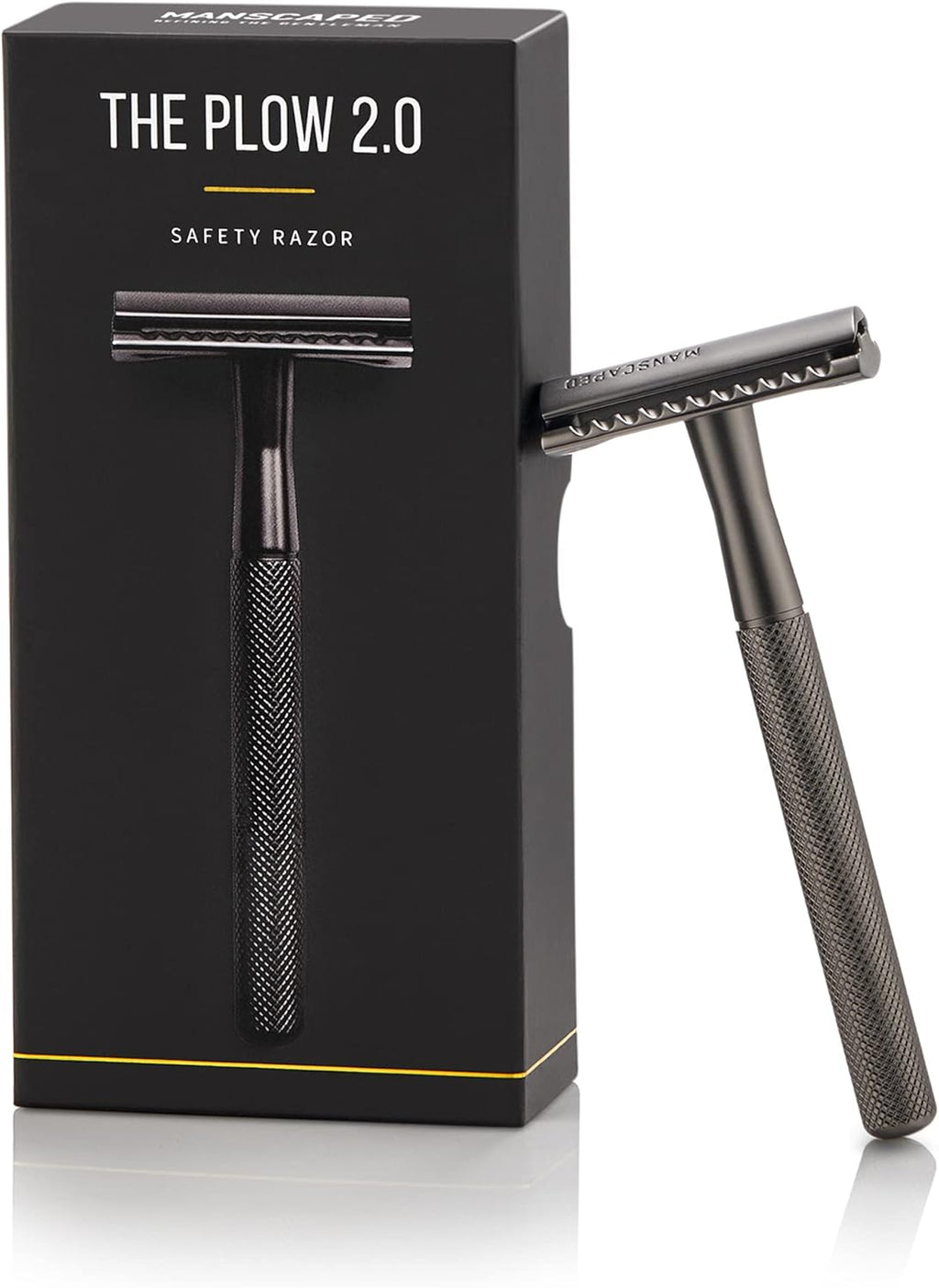 MANSCAPED® The Plow® 2.0 Premium Single Blade Double-Edged Safety Face Razor for Men