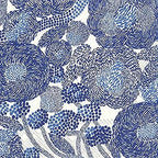 IHR Ideal Home Range Party Napkins Marimekko Disposable 3-Ply Paper Lunch Napkin Pack, 6.5" x 6.5", Mynsteri Cream/Blue, 20-Count