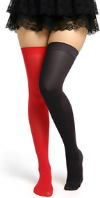 Syhood Mardi Gras Silk Thigh High Stockings, Nylon Stocking Sheer Thigh High Stockings for Halloween Cosplay