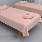 Pink,220x120cm(N),LDLCYCN Massage Bed Sheet with Face Hole Milk Velvet Fabric Beauty Salon Bed Cover Spa Massage Table Bed Sheet Spa Massage Treatment Bed Cover Sheet for All Season Washable