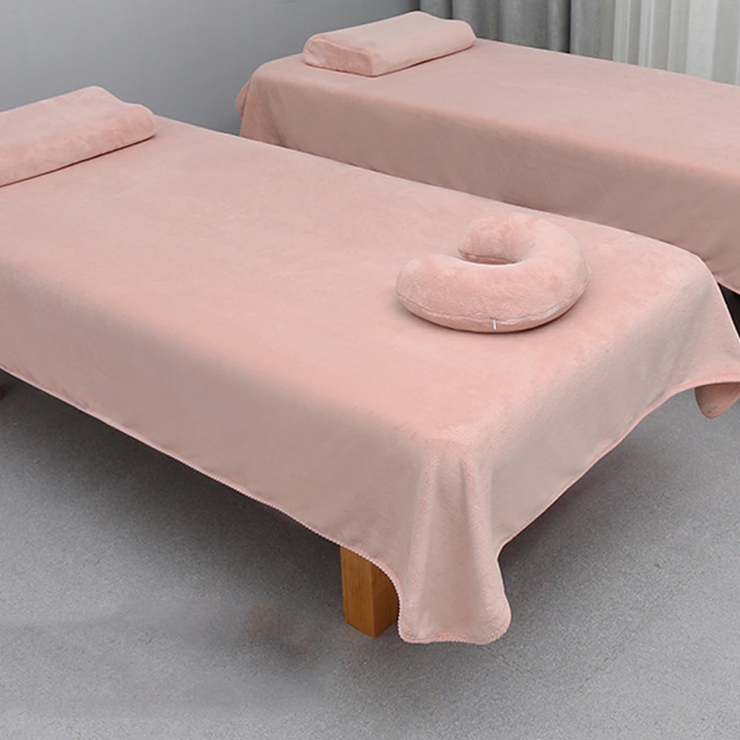 Pink,220x120cm(N),LDLCYCN Massage Bed Sheet with Face Hole Milk Velvet Fabric Beauty Salon Bed Cover Spa Massage Table Bed Sheet Spa Massage Treatment Bed Cover Sheet for All Season Washable
