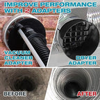 Sealegend 50-Pieces 35-Feet Dryer Vent Cleaner Kit, Dryer Cleaning Tools, Include Omnidirectional Blue Dryer Lint Vacuum Attachment, Dryer Vent Brush, Universal Vacuum & Dryer Adapters