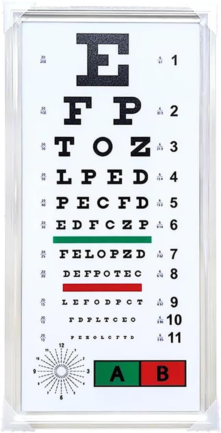 LED Eye Chart Light Box, Eye Exams Charts, Lighting Evenly and No Glare Effect, 2.5/5 M Distance Measurement, Suitable for Homes and Schools
