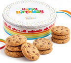 Happy Birthday Cookies Tin Chocolate Chip Gift Basket Tin Individually Wrapped Food Gift for Men Women Gourmet Kosher