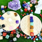 DUQGUHO 30 Pcs Healing Crystal Chakra Stones Set - Polished Tumbled Stones - Bulk Amethyst, Rose Quartz, Obsidian, Lapis Lazuli, Clear Quartz, Green Aventurine, Tiger Eye, Red Jasper