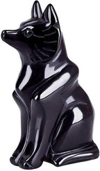 AITELEI Natural Hand Carved Obsidian Rose Quartz Fox Statue Charm Good Luck Grouding Stone Protection for Home Decora