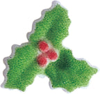 Lucks Dec-Ons Decorations Molded Sugar/Cup-Cake Topper, Holly, 1 Inch, 252 Count
