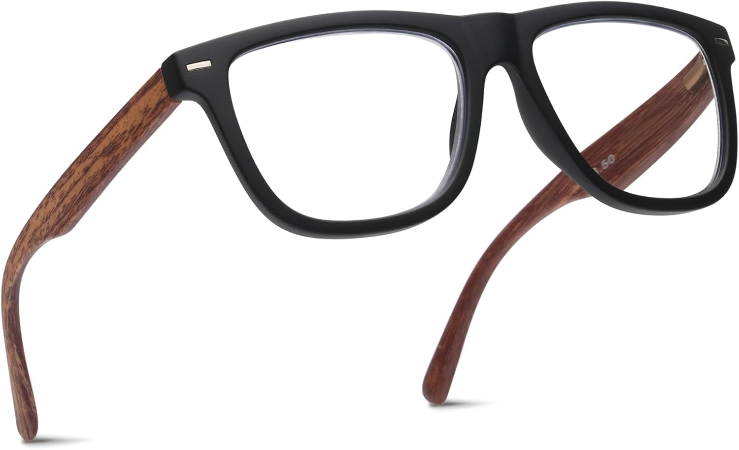 2SeeLife Oversized Blue Light TR-90 Reading Glasses for Men – Medium Fit, Sturdy Frame, Spring Hinges, Premium Readers, Matte Black, +2.75