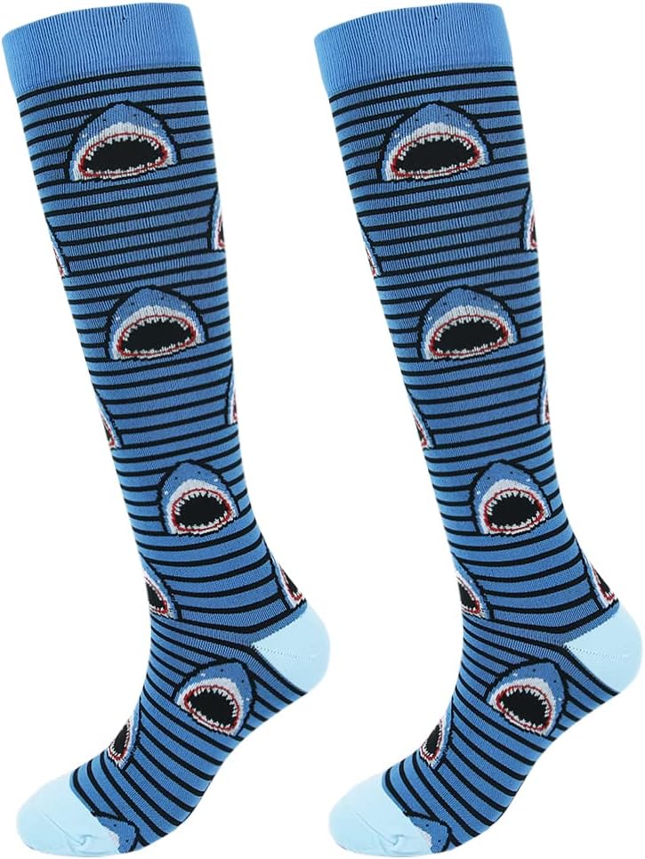 Junely Compression Socks for Women Knee High Socks for Running Athletic Nurses Work Support Travel Flight Sports