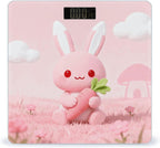 Cute Little Rabbit Body Weight Scale Accurate Stable Digital Bathroom Scale Safe Anti-Slip Home Scale with LCD Display, Anti-Slip Base & Safe Rounded Edge Design for Home Use