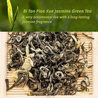 Oriarm 2025 Bi Tan Piao Xue Jasmine Tea Loose Leaf - Chinese Mao Feng Green Tea with Jasmine Flowers - Yuqian 1st Grade 100g (3.53oz) Ziplock Resealable Bag