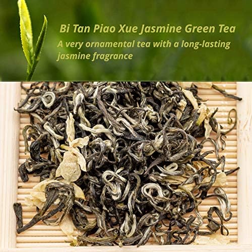 Oriarm 2025 Bi Tan Piao Xue Jasmine Tea Loose Leaf - Chinese Mao Feng Green Tea with Jasmine Flowers - Yuqian 1st Grade 100g (3.53oz) Ziplock Resealable Bag