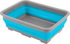 Collapsible Bucket for Cleaning - 7.27L Foldable Wash Bin Dish Tub - Collapsible Wash Basin or Camping Sink for Beach, Tailgating, or Soaking Laundry - Cleaning Supplies by Wakeman (Blue)