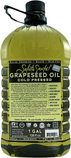 Salute Santé! Cold Pressed Grapeseed Oil – 1 Gallon – Healthy, Non-GMO, Kosher Cooking Oil for High Heat, Frying, Baking, Salad Dressings & Marinades – Vegan, Heart-Healthy, Pressed Culinary Essential