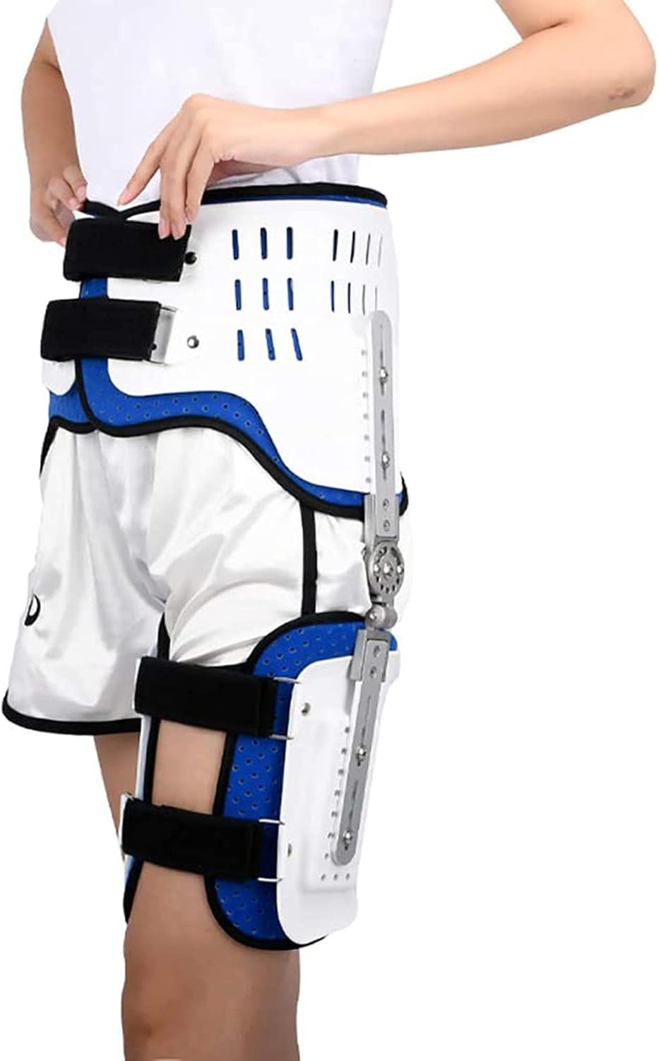 Hinged ROM Hip Abduction Brace - Adjustable Orthosis for Sciatica Pain Relief, Post-Surgery Support, Hip Stabilization & Joint Protection, Universal Fit for Men and Women