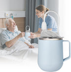 Adult Sippy Sup for Elderly 14oz Stainless Steel Spill Proof Cup with Straw, 3 in 1 Elderly Sippy Cup with Lid, Suitable for Seniors Disabled Patients Limited Mobility