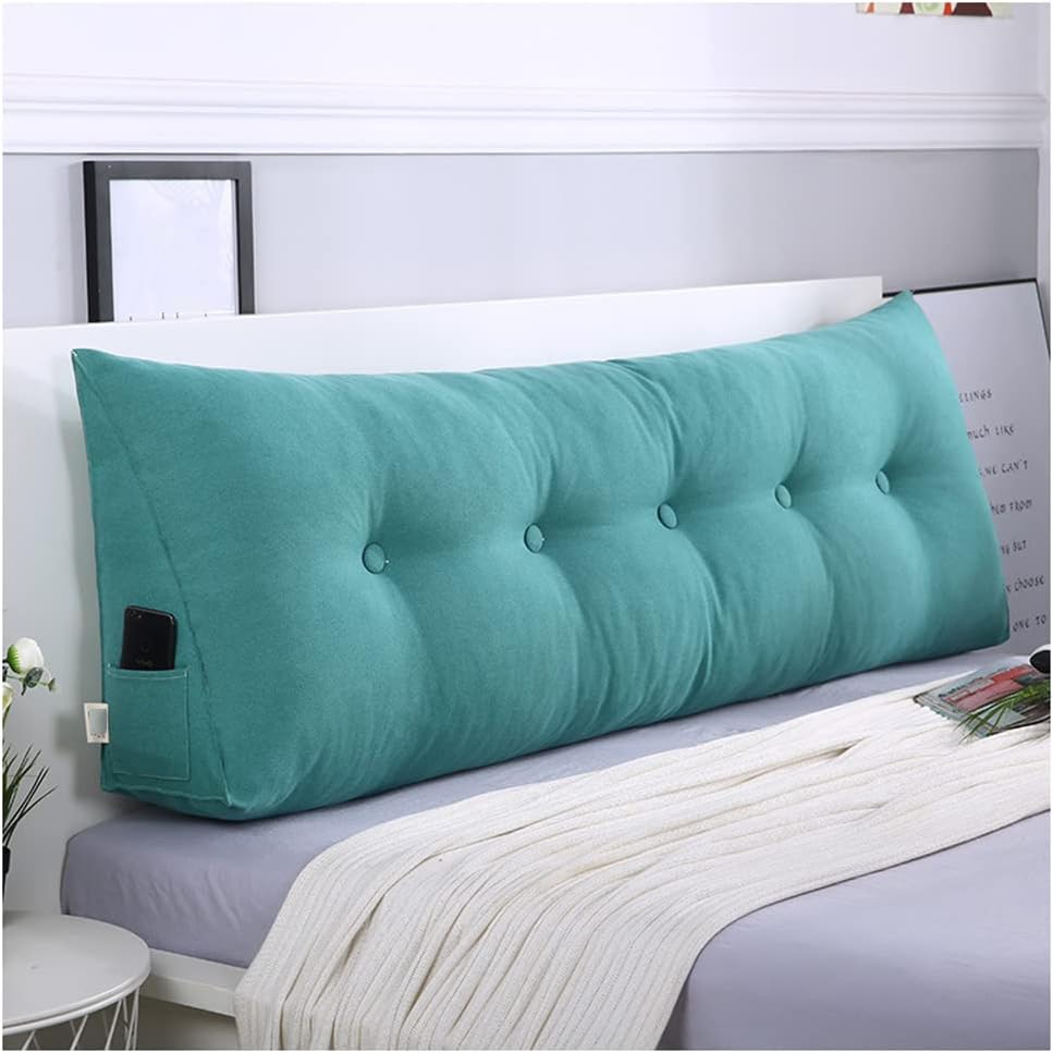 Triangular Wedge-Shaped Reading Pillow Bed Headboard Backrest Positioning Support Large Bolster Cushion Sofa Bed Rest Lumbar Cushion,F,60x50x20cm