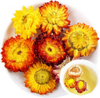 100% Bracteantha Bracteata Flower 30G/1.05oz Fresh, Non GMO Loose Leaf , Natural Dried Flowers Herbs for Soap Making, Syrup, Drinks, Baking, DIY Beauty, Sachets & Fresh Fragrance Rainbow Chrysanthemum