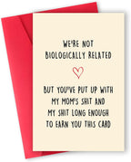 Funny Birthday Card for Step Dad,Happy Father's Day Gifts from Step Daughter Son,Bonus Dad Fathers Day Card Gift