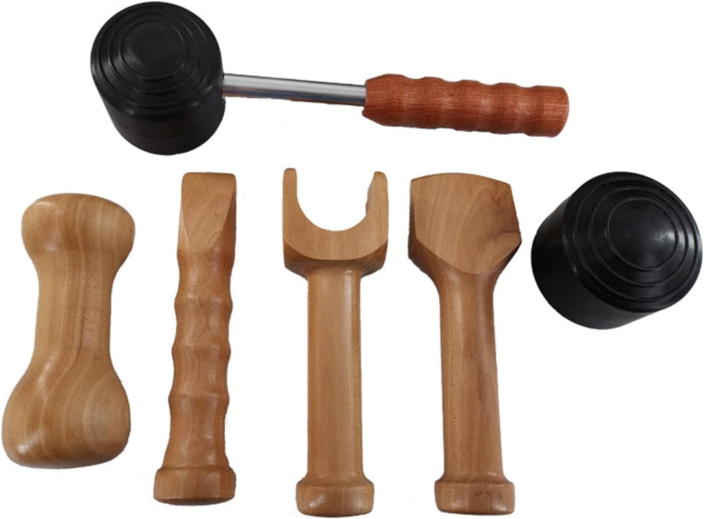 Hammer Spine Set,Chiropractic Adjustment Hammer,Chiropractic Adjustment Chisel,4-Piece Set with Toolbox,Smooth Wooden Structure,for People with Physical Fatigue and Poor Sleep