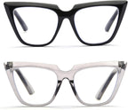 ZUVGEES Womens Chic Oversized CatEye Blue Light Blocking Reading Glasses Big Eyeglass Frames Large lens Computer Readers