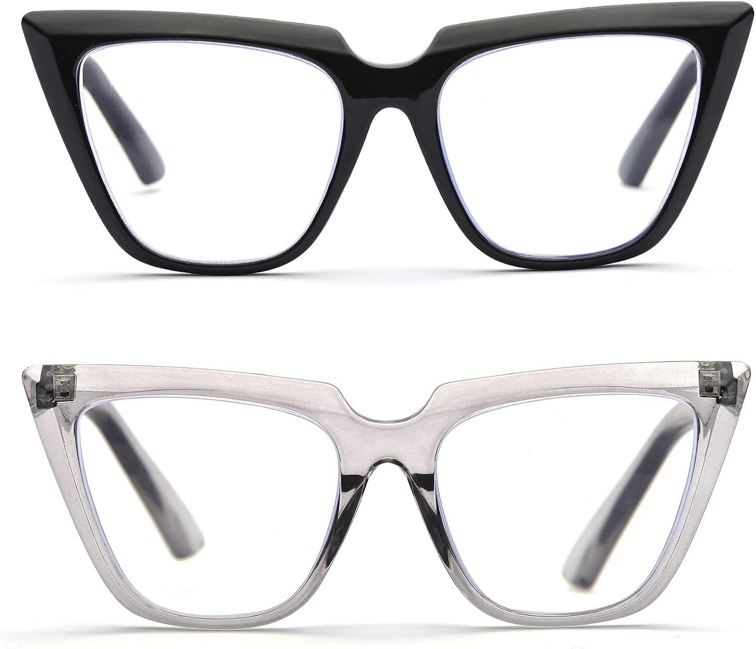 ZUVGEES Womens Chic Oversized CatEye Blue Light Blocking Reading Glasses Big Eyeglass Frames Large lens Computer Readers