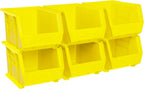 Akro-Mils 30239 AkroBins Plastic Storage Bins, Space-Saving Stackable Bins for Garage, Pantry, Craft Organization, 11-" x 8-" x 7-", Yellow, 6-Pack