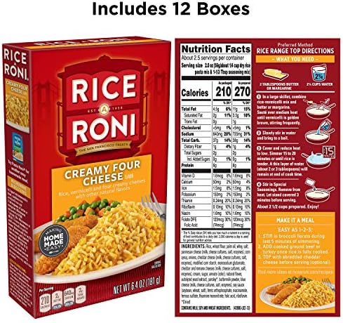 Rice-A-Roni Creamy Four Cheese -12 Pack, 6.4 Ounce (Pack of 12)