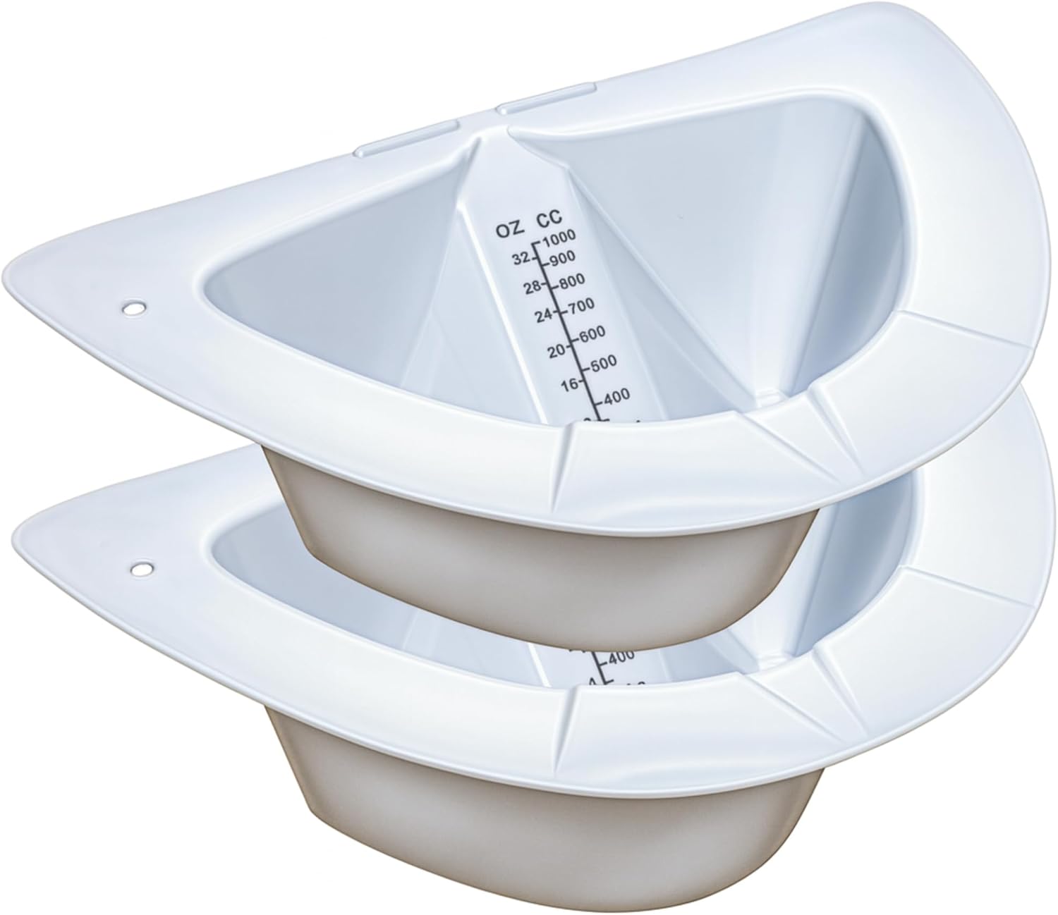 Vakly Graduated Specimen Collector Pan 32 oz – Durable Urine Measuring Toilet Hat with Pour Spout & Flat Bottom for Hospitals, Nursing Homes, Labs & Home Use