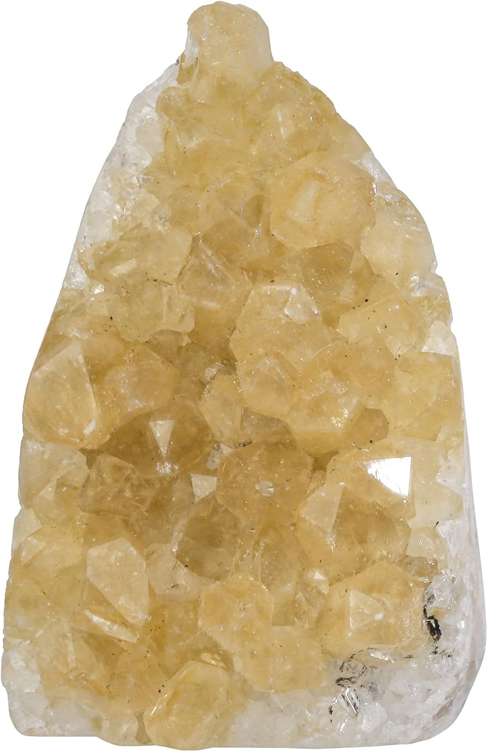 SUNYIK Irregular Citrine Stone Slab, Self-Standing Upright Citrine Quartz Geode Cluster for Home Office Decor Meditation Relax, (15-50g)