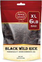 Minnesota Grown Black Wild Rice 6 Pound Bag - Premium Quality, All Natural - by Spicy World