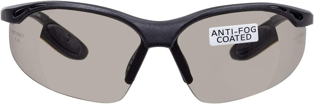 voltX 'Constructor' SAFETY READERS Full Lens Reading Safety Glasses (+1.5 Dioptre, Smoke) ANSI Z87.1+ & CE EN166F, Wraparound Style - Includes Safety Cord with headstop - UV400 anti fog coated lens