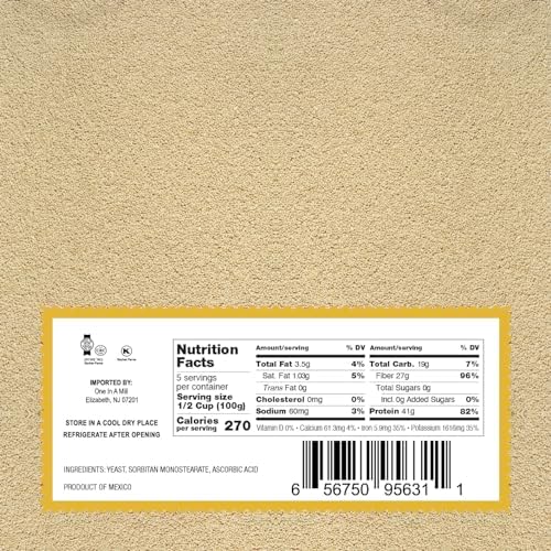 One in a Mill Instant Dry Yeast | 1.1 LB (Pack Of 1) [IMPROVED] Fast Acting Self Rising Yeast for Baking Bread, Cake, Pizza Dough Crust | Kosher | Quick Rapid Rise Leavening Agent for Pastries