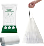 SONGMICS Trash Bags, Drawstring Kitchen Garbage Bags, Pre-Separated, Quick Tear, for 8-Gallon (30 L) Trash Cans, Liner Code 30A, 1 Roll, 45 Count, White UKRB30A