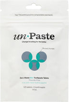 Unpaste Toothpaste Tablets, Fluoride-Free Mint, Remineralizing, Xylitol Free, Resealable, New Formula, Now w/Nano-HYDROXYAPATITE, 125ct/2 mo Supply