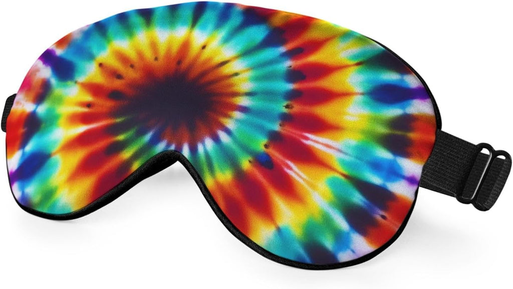 Rainbow Color Eye Mask Sleeping Mask Tie Dye Swirl Sleep Masks Silky Soft Eye Cover for Women Men Shading Blindfold for Air Travel Sleeping