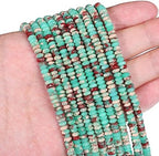 BEADIA Natural Green Shoushan Disk Stone Beads 4x2mm 160pcs Rondelle Loose Semi Gemstone Beads for Jewelry Making Design