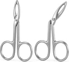 2Pcs Eyebrow Tweezers Scissor Precision Stainless Steel Flat Straight Tip Eyebrow Facial Remover for Hair Plucker Women and Men Facial Hair