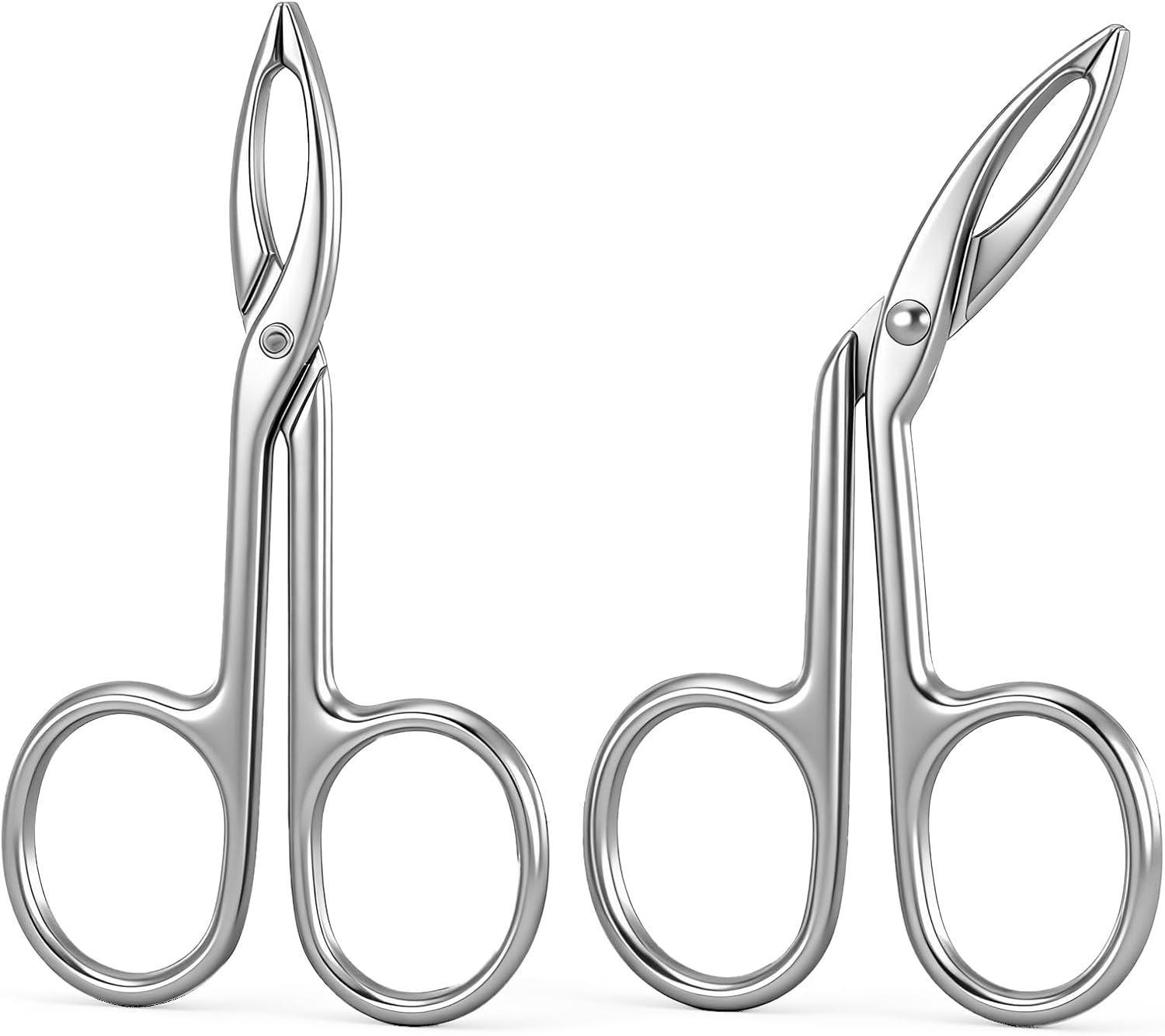 2Pcs Eyebrow Tweezers Scissor Precision Stainless Steel Flat Straight Tip Eyebrow Facial Remover for Hair Plucker Women and Men Facial Hair