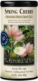 The Republic of Tea - Spring Cherry Green Tea, 50 Tea Bags, Sencha Green Tea