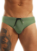 MIZOK Men's Swimwear Bikini Swimming Briefs Drawstring Swimsuits Board Surf Shorts Trunks
