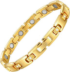 JEROOT Titanium Magnetic Bracelet for Women, 100% Pure Titanium, Skin Friendly, Ultralight Adjustable Bracelet with Sizing Tool, Jewelry Gift