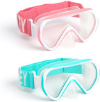Diving Masks for Kids, Goggles with Nose Cover, Elastic Strap, Tempered Glass