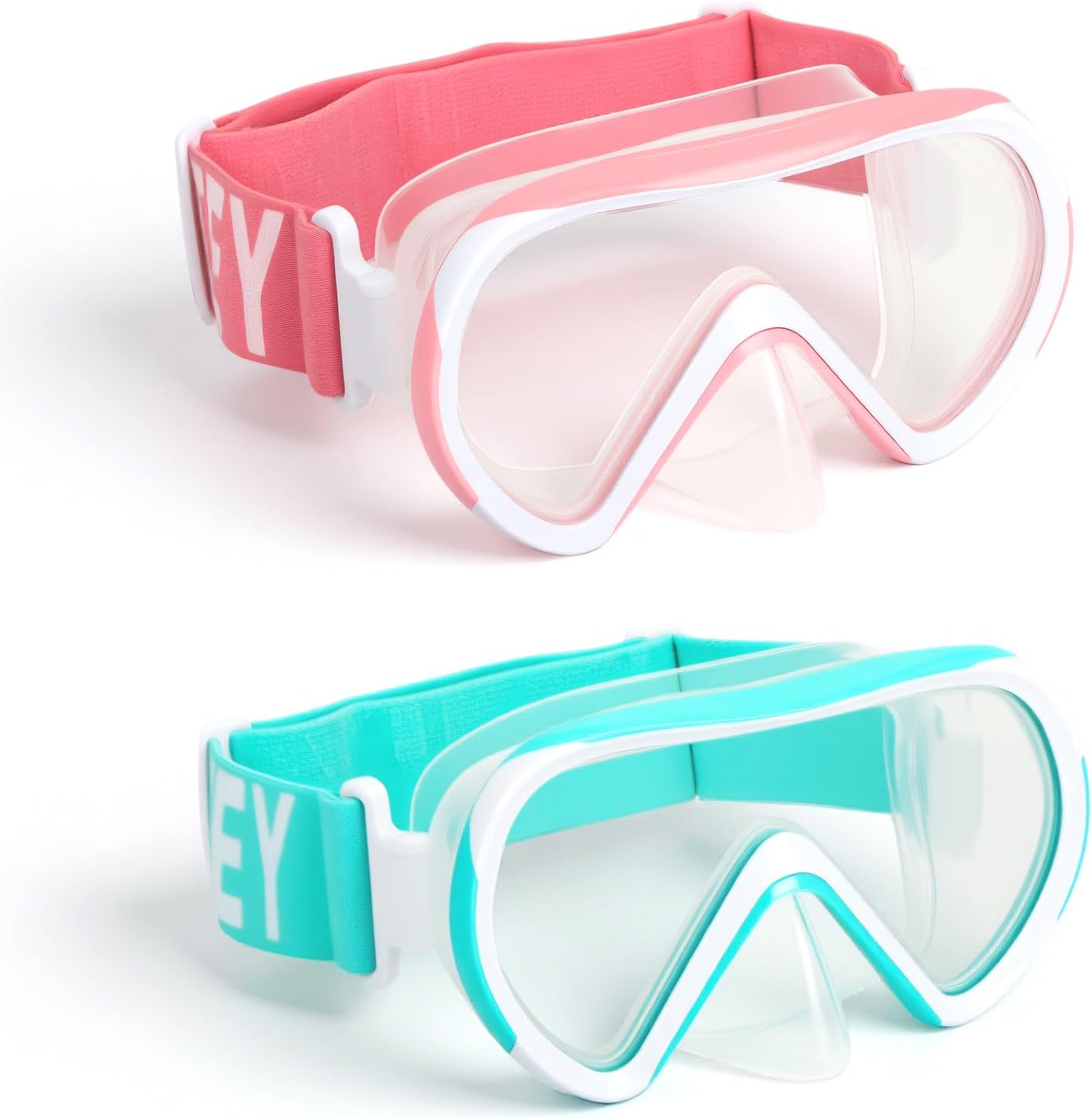Diving Masks for Kids, Goggles with Nose Cover, Elastic Strap, Tempered Glass