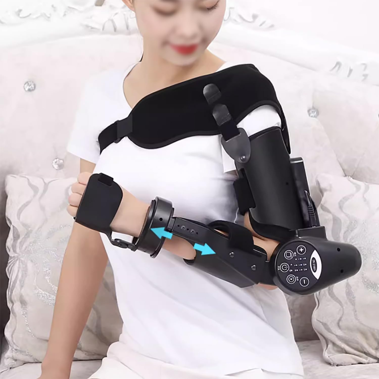 Electric Elbow Joint Rehabilitation Device for Stroke Hemiplegia Patients - Wireless Intelligent Key Control, Hinged Elbow Brace Arm Exerciser, Precise Angle Control