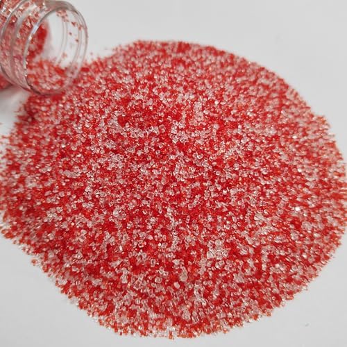 Red White Sanding Sugar Sprinkles, Red & White Sugar Crystals, Edible Sparkling Sprinkles for Cake Cupcake Decorating, Baking Cake Decorations, Cookies Ice Cream Toppings, Wedding Party Christmas Supplies 130g/4.6oz