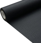 Black Litchi Texture PU Fabric Leather 11.8x53.14 Inch（30x135 CM） 1.13mm Thick Faux Synthetic Leather Material for Upholstery Crafts, DIY Sewings, Sofa, Handbag, Earrings, Hair Bows Decorations
