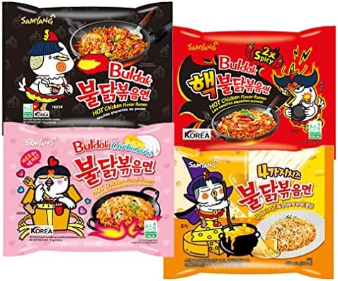 Samyang Spicy Hot Chicken Ramen 11 Flavor Variety Pack - FREE Chopsticks - Korean Buldak Ramen Noodles (11 Pack)