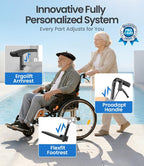 VOCIC Ultra Lightweight Wheelchair for Adults, 23lb Frame Portable Foldable Self-Propelled Wheelchairs for Seniors with Quick Release Wheels, Swing-Away Footrests,Flip-Back Arm, 300 lbs Orange