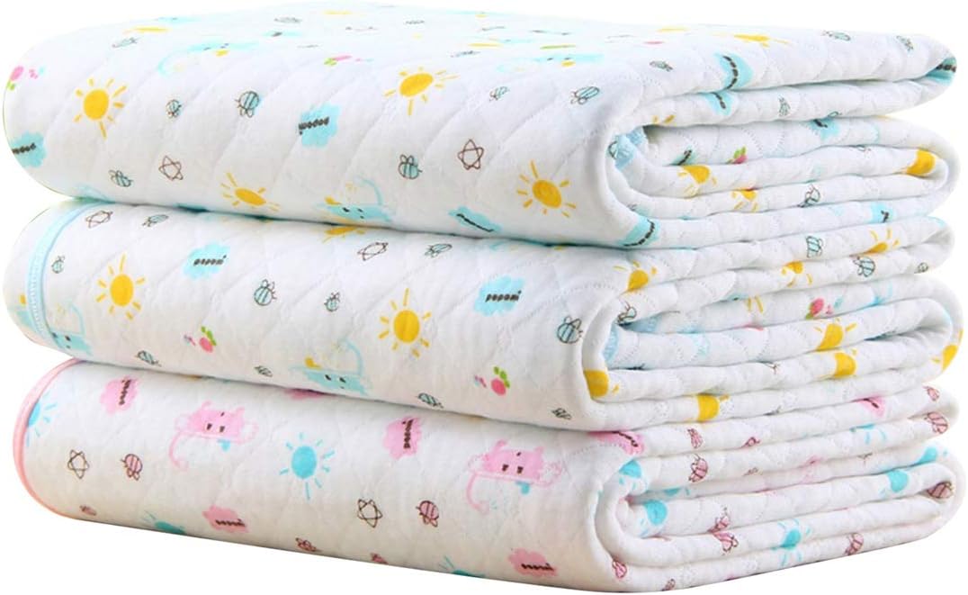 Waterproof Changing Pads Portable - Breathable Leak Proof Mattress Pad Protector Baby Changing Mat for Toddler, Kids Pack of 3 (M (27.5 x 19.7 Inch))